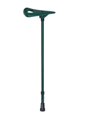 Flipstick Walking stick and seat stick in one height adjustable dark green with 2 spare feet