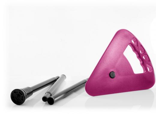 Extra short seat stick foldable with bag pink