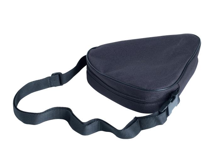 Bastone del sedile extra corto pieghevole nero con tampone di gomma extra largo